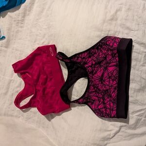 Pink and Black Sports Bra